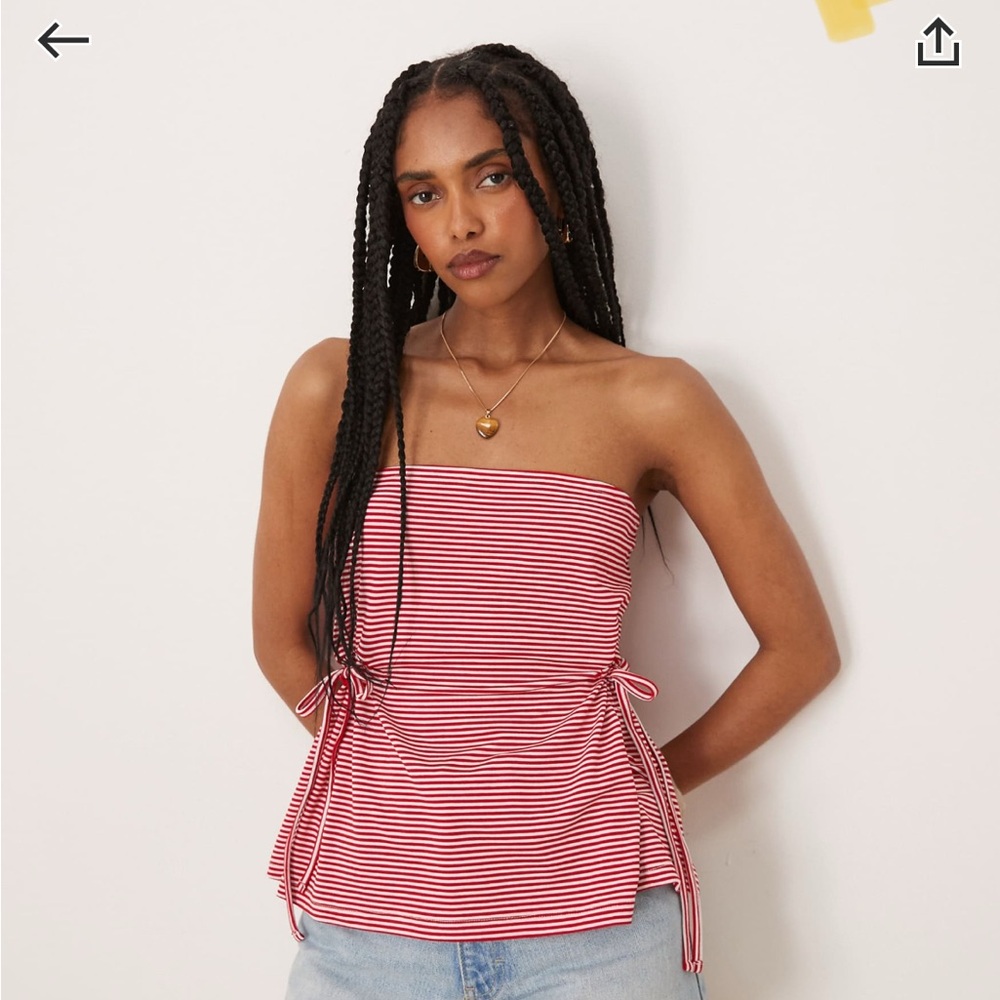 ASOS Red and White Striped Camisole